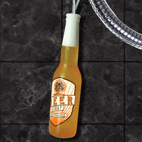 Un savon en forme de bouteille de bière