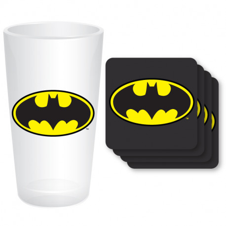 Un maxi verre et quatre sous-verres Batman