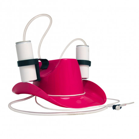 Les filles girly vont adorer ce casque à bière humoristique à leur image : rose, façon cowboy et sexy, ce chapeau anti-soif est parfait