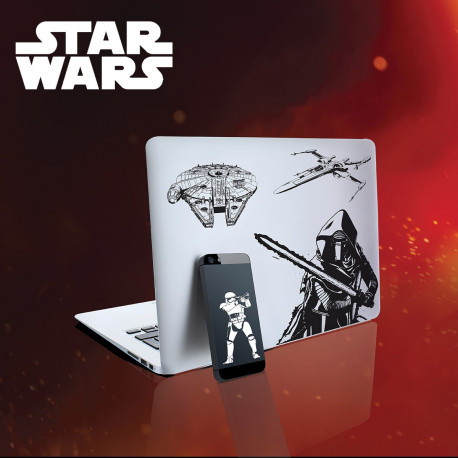 Créez une déco ultra geek sur vos smartphones, tablettes et autres ordinateurs à l’aide de ces 15 stickers Star Wars repositionnables