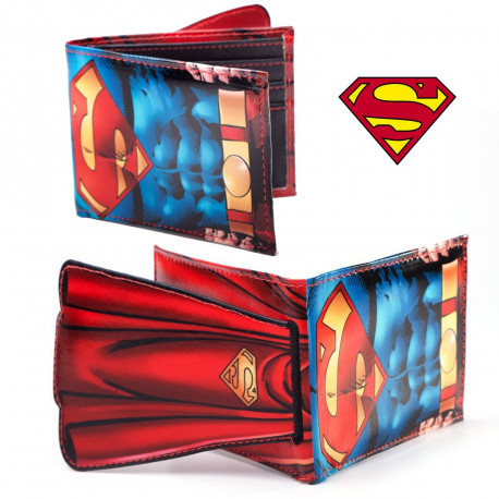 Portefeuille Superman et sa cape dépliable sur l’arrière