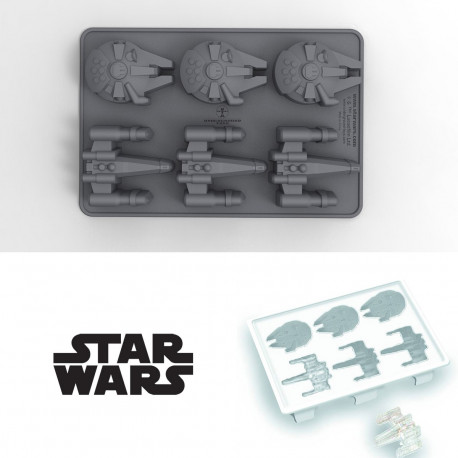 Créez 6 glaçons vaisseaux spatiaux avec ce moule à glaçons Star Wars à l’effigie du Faucon Millenium et du X-Wing