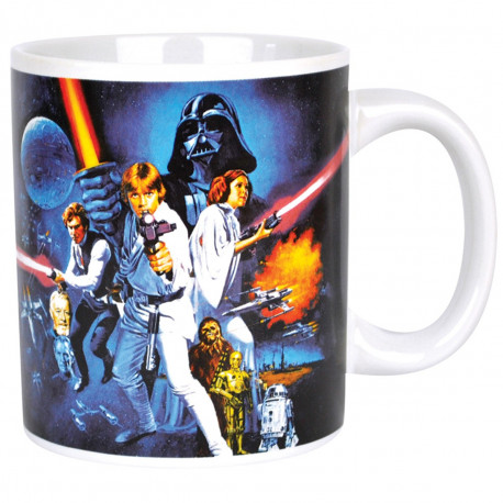 Les nostalgiques de la première heure vont succomber au charme intemporel de ce mug Star Wars spécial 1ère trilogie